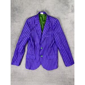 Spirit Halloween Joker Jacket Kids Boys XL Purple Green Striped Costume Batman